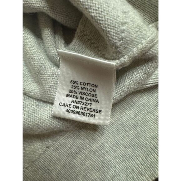 Womens Elle Size Medium Gray Sweater Faux Pearl Winter Work Business Holiday - Picture 9 of 10